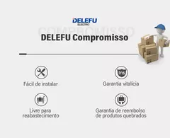 DELEFU 4*2 Vidro Temperado Branco Tomada Padrão Brasil com Dupla USB Tipo C Tom - Show Drop