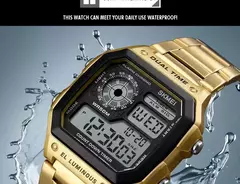 Skmei 1335 pulseira de aço inoxidável relógio digital reloj hombre relógio e - comprar online