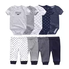9 pçs/lote unissex recém-nascido bodysuits + calças conjuntos de roupas - Show Drop