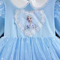 2024 novo 2-9y vestido de princesa disny meninas vestido primavera veraõ crianças