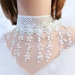 Imagem do Colar de pingente branco gótico para mulheres, gargantilha de renda, joia para casamento
