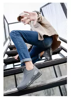 Botas de cano curto masculino, botas de chuva monocromáticas, sapatos de pesca - Show Drop