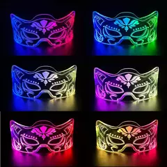 Acrílico led luminoso óculos de festa brilho neon light up viseira óculos dj - loja online