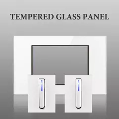 Yink branco teclas de piano universal interruptor de luz parede painel de vidro