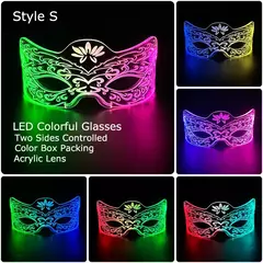 Acrílico led luminoso óculos de festa brilho neon light up viseira óculos dj - Show Drop