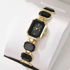Relógio feminino elegante moda retângulo dial senhoras relógios de pulso de q - loja online