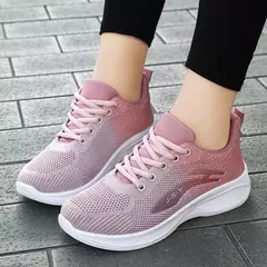 Sapatos casuais com renda para mulheres, leve, sola grossa, exercícios, esporte - loja online