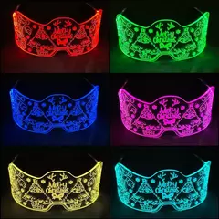 Acrílico led luminoso óculos de festa brilho neon light up viseira óculos dj