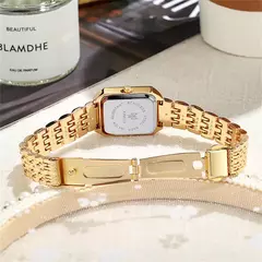 Venda quente 2025 moda feminina minimalista quadrado relógio de quartzo casual na internet