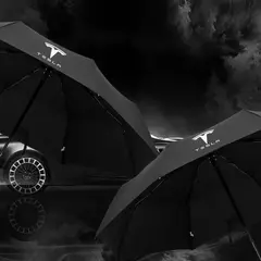 Windproof Rain Totalmente Automático Compact 3 Folding Umbrella, Acessórios de