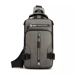 Imagem do Homens de náilon mochila peito pacote ombro com porta carregamento usb viagem m