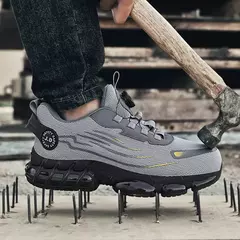 Novo botão rotativo sapatos de segurança para homens, sapatos de trabalho anti na internet