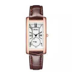 2025 nova moda relógio de cinto fino feminino retângulo quartzo casual numerais roma - comprar online