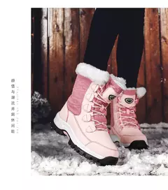 Botas femininas de inverno plataforma botas de neve à prova dwaterproof água p - comprar online