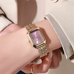 Venda quente 2025 moda feminina minimalista quadrado relógio de quartzo casual
