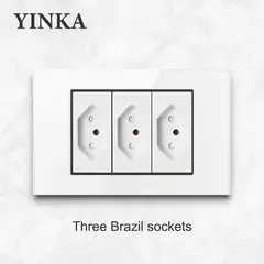 Yink branco teclas de piano universal interruptor de luz parede painel de vidro na internet