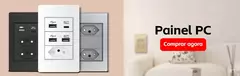 DELEFU 4*2 Vidro Temperado Branco Tomada Padrão Brasil com Dupla USB Tipo C Tom
