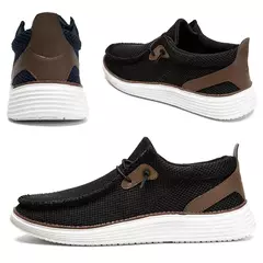 Imagem do Sapato de lona casual masculino, mocassins masculinos, respirável, deslizamento