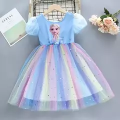 Disney Frozen Princess Dress para meninas, vestidos de mangá voadora, roupas in - Show Drop