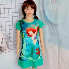 Sereia anna elsa vestido meninas camisola roupas dos desenhos animados pijamas - Show Drop