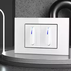 Yink branco teclas de piano universal interruptor de luz parede painel de vidro - comprar online