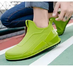 Botas de cano curto masculino, botas de chuva monocromáticas, sapatos de pesca - loja online