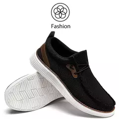 Sapato de lona casual masculino, mocassins masculinos, respirável, deslizamento - loja online