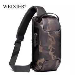 Weixier bolsa de ombro para homens, à prova d&#39;água, usb, crossbody, anti-r - loja online