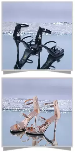 Senhoras sapatos de salto alto elegante glitter coração brilhante padrão sapa na internet
