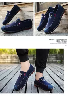 Imagem do Moda deslizamento-em sapatos de lona masculinos respirável leve confortável sa