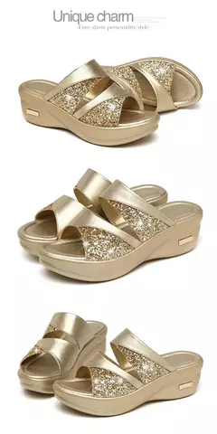 Sandálias femininas verão ouro dedo do pé aberto sandália vestido sapatos fe