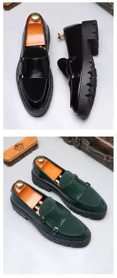 Moda masculina sapatos casuais de couro masculino clássico estilo britânico mo - Show Drop