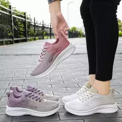 Sapatos casuais com renda para mulheres, leve, sola grossa, exercícios, esporte - comprar online