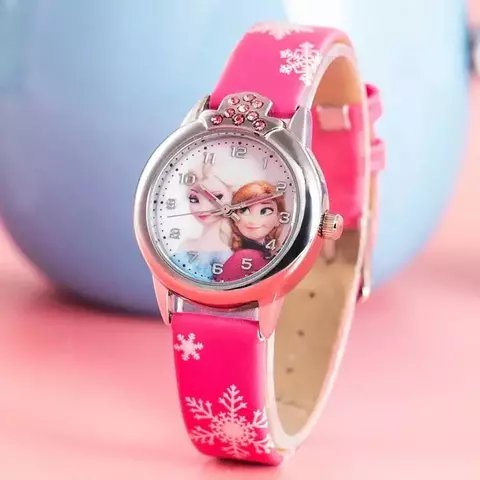 Elsa Princess Relógios de pulso para crianças, pulseira de couro, relógio bon - comprar online