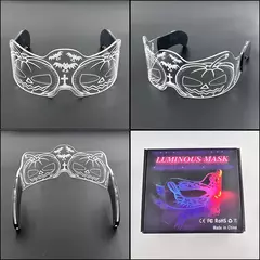 Acrílico led luminoso óculos de festa brilho neon light up viseira óculos dj