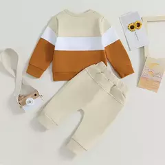 Conjunto de moletom e calças de manga comprida de bebê menino, pulôver infant na internet