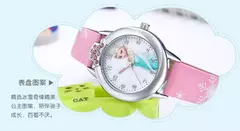 Imagem do Elsa Princess Watch for Kids, pulseira de couro, relógios de pulso infantis fof