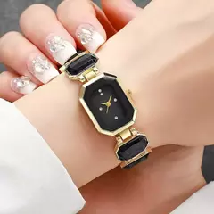 Relógio feminino elegante moda retângulo dial senhoras relógios de pulso de q - comprar online