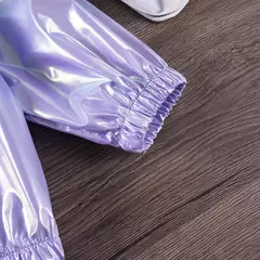 Imagem do Jaqueta com capuz fino monocromático para menina, poliéster, roupa diária con