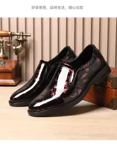 2024 novos sapatos de couro para homens padrão floral sapatos formais masculino - loja online