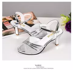 Sandálias femininas 2024 sapatos de verão mulher vestido sapatos bling sapatos - loja online