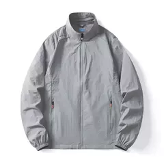 Casaco fino masculino com bolso, protetor solar, jaqueta casual de caminhada, go - loja online
