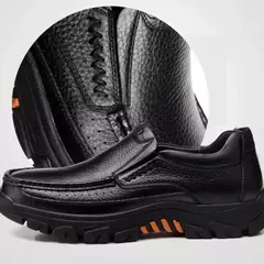 Sapatos para homens mocassins de couro chef sapatos de trabalho conforto penetra - loja online