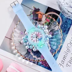 Disney-Relógios Infantis Mickey, Relógio de Pulso em Silicone, Princesa Elsa, na internet