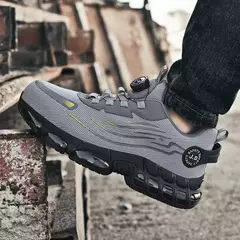 Novo botão rotativo sapatos de segurança para homens, sapatos de trabalho anti - loja online