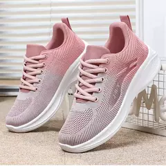 Sapatos casuais com renda para mulheres, leve, sola grossa, exercícios, esporte - loja online