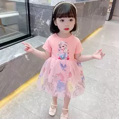Disney Frozen Princess Dress para meninas, vestidos de mangá voadora, roupas in - Show Drop