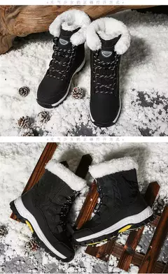 Botas femininas de inverno plataforma botas de neve à prova dwaterproof água p - comprar online