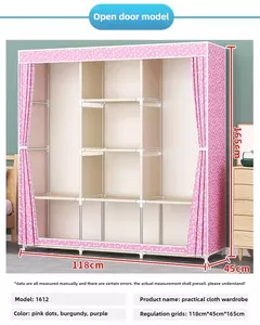 Dobrável haste dupla guarda-roupa quarto roupas armário mais organizador - comprar online