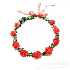 LED Light Foam Rose Flower Tiara Wreath, Guirlanda Hairbands, Meninas Coroa, Hea - comprar online